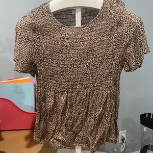 Scoop neck leopard blouse